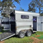 Modern horse float parked outdoors, representing the best horse float refinance options in Australia with lower rates.